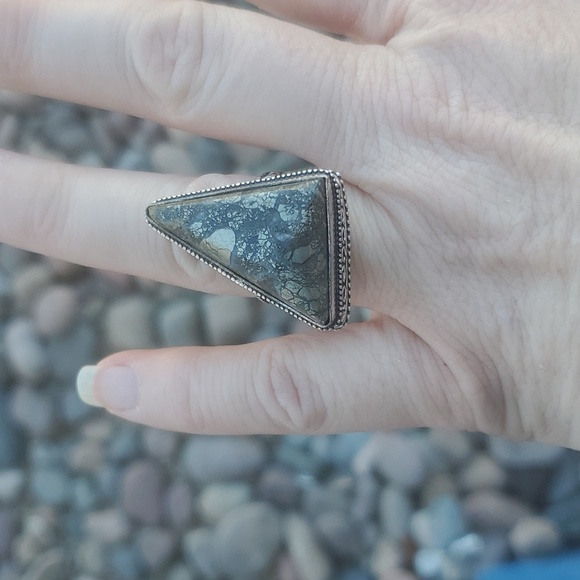 New Pyrite Agate 925 Silver Ring. - Picture 7 of 16